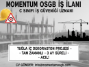 Tuzla İç Dekorasyon Projesine C Sınıfı İSG Uzmanı ve Teknikeri Aranıyor